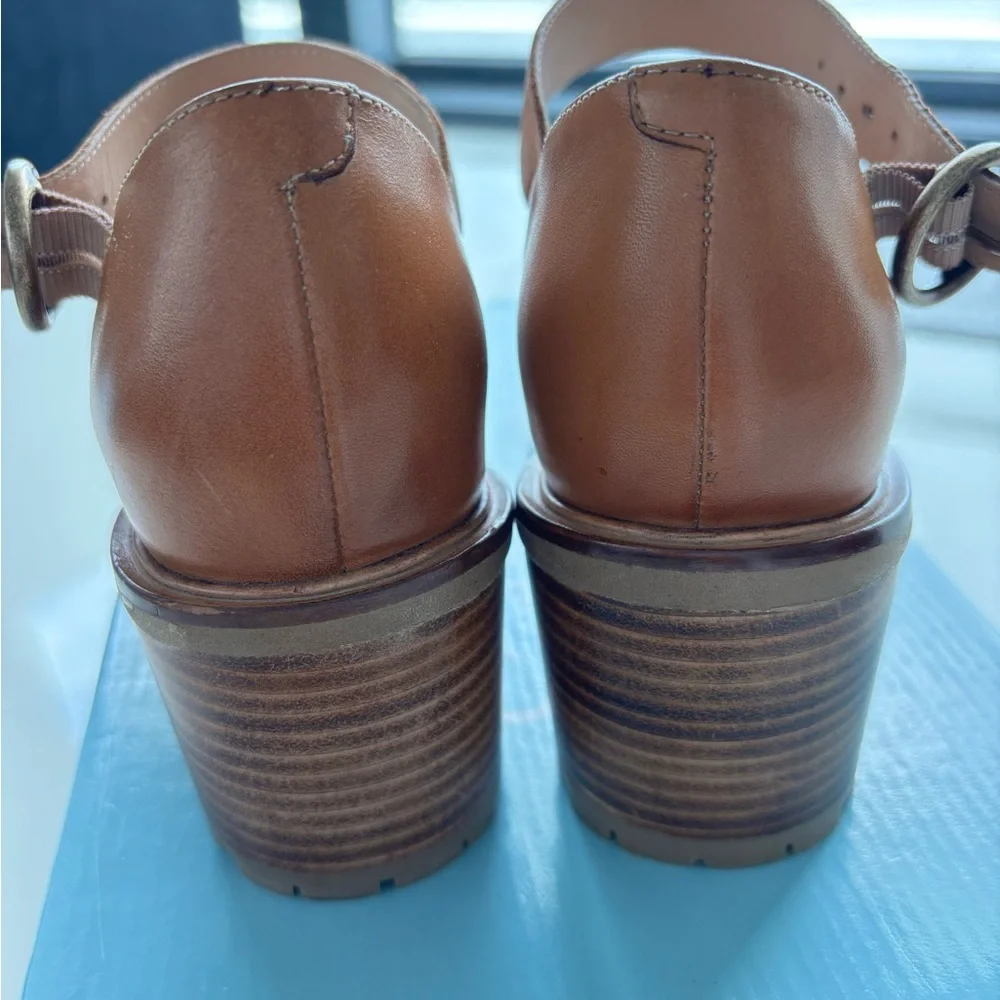 Seychelles Lock and Key Brown Heeled Boots with Stacked Heel - Picture 5 of 8